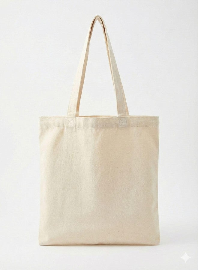 BROGBUS Cotton Tote Bag with Two Handles for Shopping, Travel, School, Office, and Daily Use, Essentials Printed - Image 5